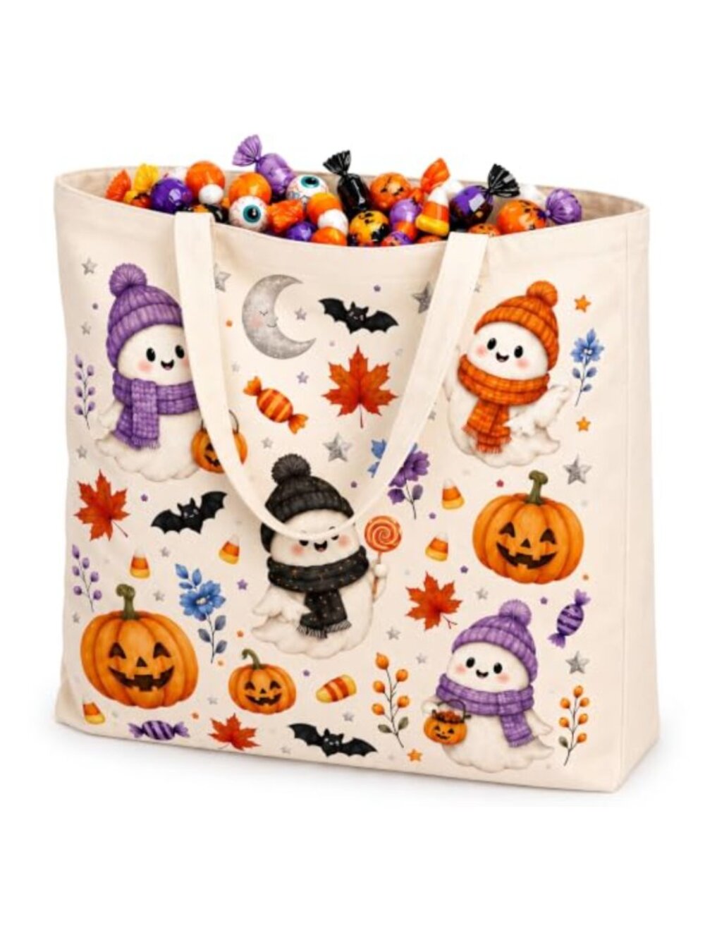 Canvas Tote Bag 16x14 Inch Reusable Cotton Tote for Women
